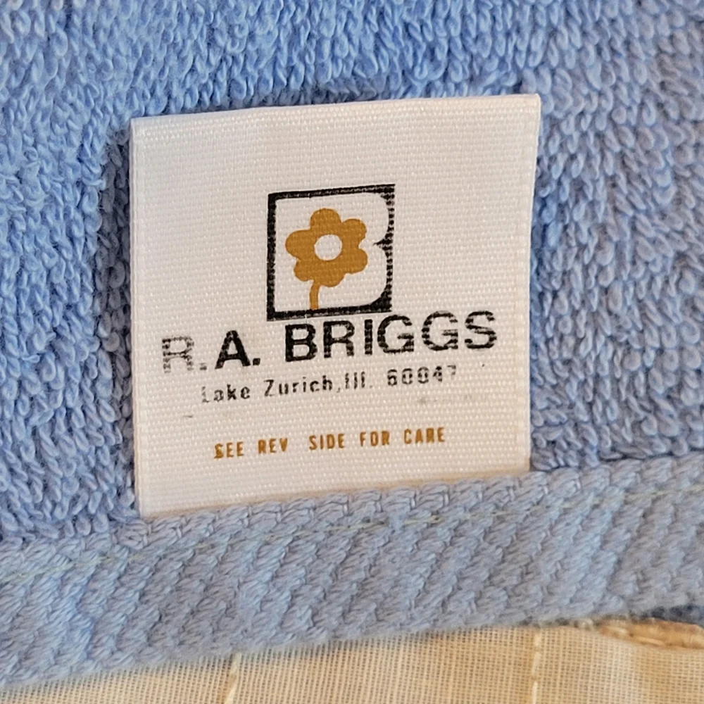 Cottagecore Bath Towel Set ~ Vtg 1980s? ~ Blue & Lacey Trim  GUC FINAL PRICE